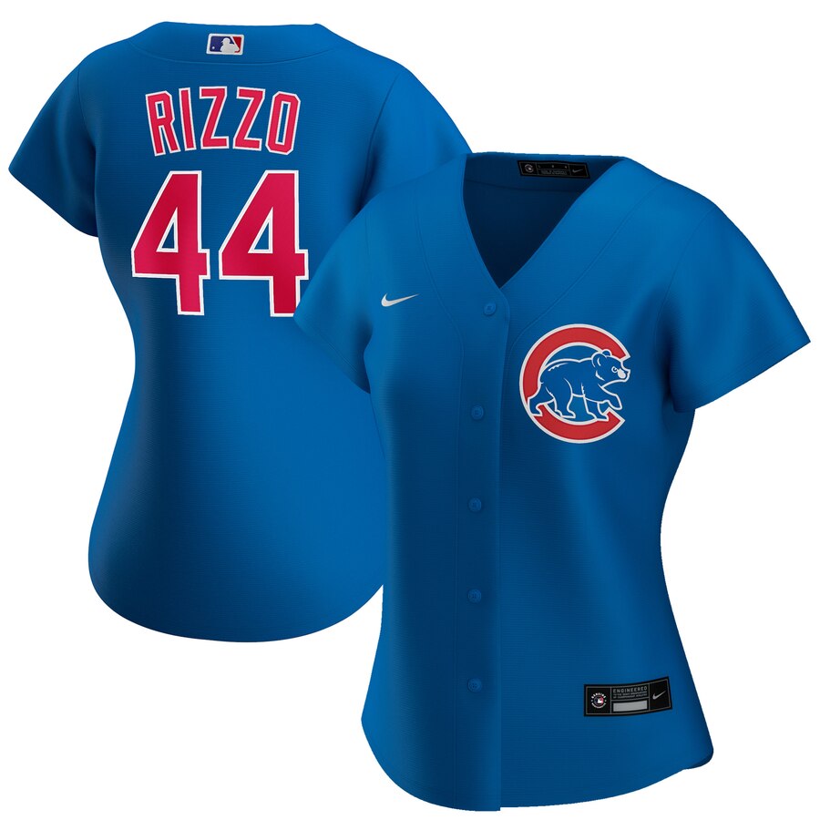 Chicago Cubs #44 Anthony Rizzo Nike Women's Alternate 2020 MLB Player Jersey Royal